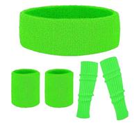 itrimaka Bracelets de Bandeau de Sport, Ensemble de Bandeaux de Sudation pour Femmes | Kit Bandeau rétro néon,Bandeaux athlétiques pour discothèques à thème, fêtes des années 80, Course à Pied, Yoga,