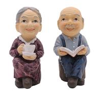 itrimaka Figurines de Vieux Couple, décoration de gâteau pour Couple de Personnes âgées | Décoration de Couple âgé Aimant en résine - Cadeau d'anniversaire de Mariage des Grands-Parents, Statue de