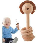 itrimaka Jouet sensoriel hochet, hochets en bois pour tout-petit - Jouet hochets à préhension pour tout-petits | Jouets Montessori de modélisation d'animaux de dessin animé pour la journée des, les