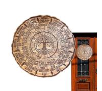 itrimaka Panneau en Bois de la Roue de l’année, Panneau de sorcière païenne - Signe céleste Rond en Bois Vintage Fait à la Main | Signe céleste Fait Main Vintage pour Les Vacances Wiccan, de Noël,