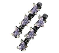 itrimaka Pinces à cheveux tressées en forme de papillons, bijoux tressés, accessoires de coiffure | Épingle à cheveux brillante pour l'école, le mariage, le travail