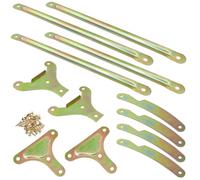 ITROLLE 1 ensemble de supports d'angle en bois pour meubles en zinc couleur zinc anti-secousses en forme de T kit de support de plaque de fer comprend des vis, petite taille, comprend une longue tige