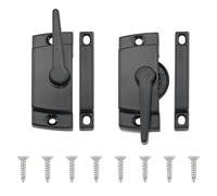 ITROLLE Lot de 2 verrous de fenêtre en vinyle noir massif pour fenêtre coulissante verticale et horizontale avec vis
