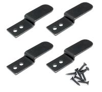 ITROLLE Lot de 4 équerres d'angle en fer à angle droit avec vis pour étagère, cadre de meubles, support en forme de Z Noir