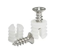 ITROLLE Lot de 50 chevilles à charnière en plastique avec vis 4 x 10