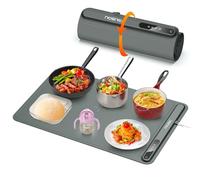 iTRUSOU Chauffe Plat Électrique, Plaque Chauffante Pliable Flexible avec Température Réglable et Minuteur de 3 Heures, Chauffe Assiette à Réchaud pour Buffets Fêtes Banquet