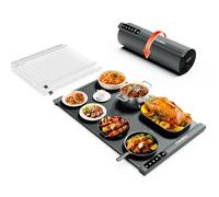 iTRUSOU Plaque Chauffante pour Aliments, Tapis Chauffant Électrique Enroulable Extensible avec 7 Températures, Minuteur 99H, Affichage ℃/℉, Idéal Réchaud Buffet, Repas, Réceptions Garder au Chaud