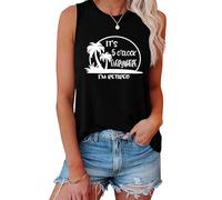 It's 5 O'clock Everywhere I'm Retired Débardeur pour femme à col rond sans manches, Noir , XXL