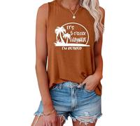 It's 5 O'clock Everywhere I'm Retired Débardeur pour femme à col rond sans manches, Orange, XL