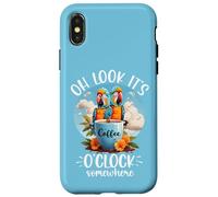 It's 5 OClock Somewhere Drinking Parrot Coffee O Clock Time Coque pour iPhone X/XS