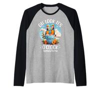 It's 5 OClock Somewhere Drinking Parrot Coffee O Clock Time Manche Raglan