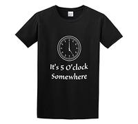 It's 5 O'Clock Somewhere Party Drinking Beer Unisex 100% Cotton Short-Sleeve T-Shirts Black XXL