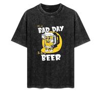 It's A Bad Day to Be A Beer Funny Beer Alcohol Drinking Mens T-Shirt Casual Cotton Unisex Black Tees Tops 3XL