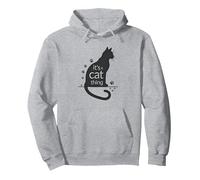 It's A Cat Thing - Silhouette Art Feline Lover Sweat à Capuche, Unisexe pour Adultes, Gris Chiné, M