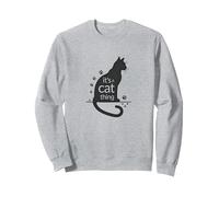 It's A Cat Thing - Silhouette Art Feline Lover Sweatshirt, Unisexe pour Adultes, Gris Chiné, S