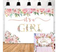 It's a Girl Baby Shower Backdrop Aquarelle Rose Floral Photographie Fond Fleur bébé Fille fête décorations photomaton Photoshoot Accessoires bannière Fournitures 7x5