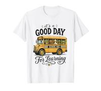 It's a Good Day for Learning School Bus Cute Animals Back to T-Shirt Graphique avec Valeur