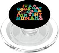 It's A Good Day to Care for Tiny Humans Funny Groovy Nurse PopSockets PopGrip pour MagSafe