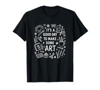 It's A Good-Day to Make Some Art Colorful Drawing Print T-Shirt