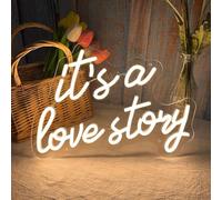 It's a Love Story LED signaux de néon pour décor mural Art mural de néon Acrylique LED lumières avec chaîne suspendue éclairer les signes pour la chambre à coucher décor Bar de diplôme Pub 5V USB