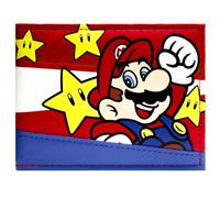 It's-a Me, Mario! Invincibility Star Pose de Saut Portefeuille Bi-Fold Porte-ID & Porte-Cartes, Rouge