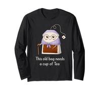 It's a Tea Shirts Funny Old Bag Kawaii Cute Tea Humour Manche Longue