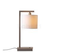 It's about RoMi Boston Lampe de table abat-jour lin blanc/pied sable