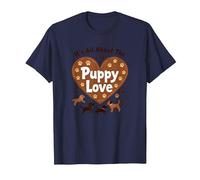 It's All About The Puppy Love - Adorable Amoureux des Chiens T-Shirt, Homme, Bleu Marine, L