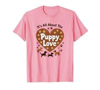 It's All About The Puppy Love - Adorable Amoureux des Chiens T-Shirt, Homme, Rose, 3XL