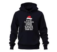It's All Fun and Games Until Santa Finds Out Sweat à capuche unisexe de Noël, bleu marine, M