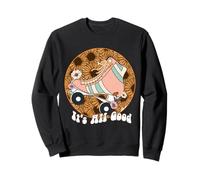 It's All Good Patins à roulettes Motif Tournesol rétro Sweatshirt