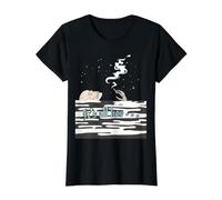 It's All Lies Squelette Smoking in Water Under The Stars T-Shirt Graphique avec Valeur