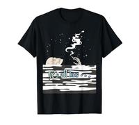 It's All Lies Squelette Smoking in Water Under The Stars T-Shirt Graphique avec Valeur