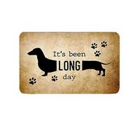 It's Been A Long Day VGy552 Paillasson avec inscription « Dogs Welcome » - 43,2 x 76,2 cm - Paillasson d'intérieur pour femme - Kaki - 60 x 40 cm