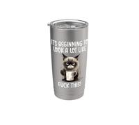 It's Beginning to Look a Lot Like Fuck This Funny Cat Coffee Gobelet isotherme en acier inoxydable double paroi
