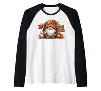 Its Fall Yall Autumn GNOME Stuff Falling Leaves and Pumpkin Manche Raglan
