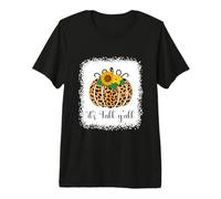It's Fall Y'all Citrouille Léopard Imprimé Thanksgiving Halloween T-Shirt Haut de Gamme