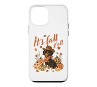 It's Fall Y'all Cowboy Teckel Citrouille Automne Chien Humour Coque pour iPhone 12 Mini