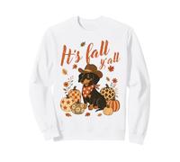 It's Fall Y'all Cowboy Teckel Citrouille Automne Chien Humour Sweatshirt