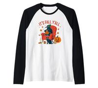 It's Fall Y'all Crow Knitting Cozy Vibes Halloween Manche Raglan