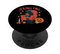 It's Fall Y'all Crow Knitting Cozy Vibes Halloween PopSockets PopGrip Adhésif