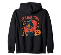It's Fall Y'all Crow Knitting Cozy Vibes Halloween Sweat à Capuche