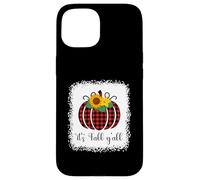 It's Fall Y'all Halloween Plaid Citrouille Rouge délavé Buffalo Coque pour iPhone 15