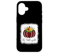 It's Fall Y'all Halloween Plaid Citrouille Rouge délavé Buffalo Coque pour iPhone 16