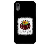 It's Fall Y'all Halloween Plaid Citrouille Rouge délavé Buffalo Coque pour iPhone XR