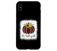 It's Fall Y'all Halloween Plaid Citrouille Rouge délavé Buffalo Coque pour iPhone XS Max