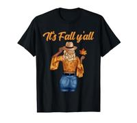 It's Fall Y'all Mignon Feuilles d'automne Fille Blonde Couleurs Chaudes T-Shirt Graphique avec Valeur