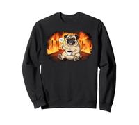 It's Fine Dumpster Fire Pug Dog Meme Drink Coffee Thumbs up Sweatshirt