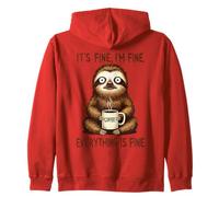 Its Fine I'm Fine Coffee Sloth Sweat à Capuche
