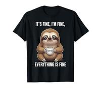 Its Fine I'm Fine Coffee Sloth T-Shirt
